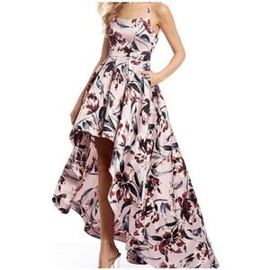 Xtraordinary Gown Dress Prom Homecoming Wedding Pink Purple Floral Hi-Lo Sexy